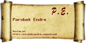 Parobek Endre névjegykártya
